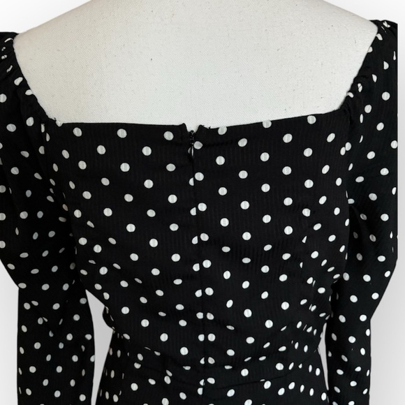 Lulus Charmed and Classy Black Polka Dot Long Sleeve Midi Dress - Picture 10 of 13